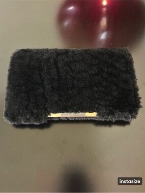 Kate Spade Make It Mine Black Fuzzy Sherpa Purse Flap Interchangeable Accessory